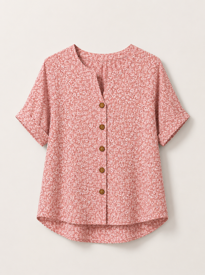 Blusa floral con botones