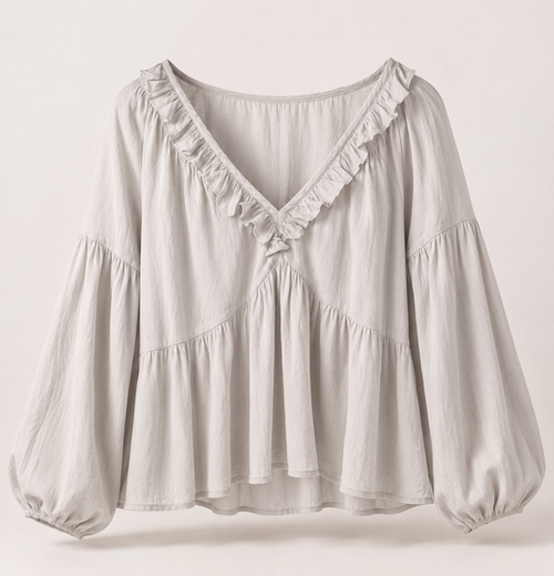 Blusa boho ligera con volantes