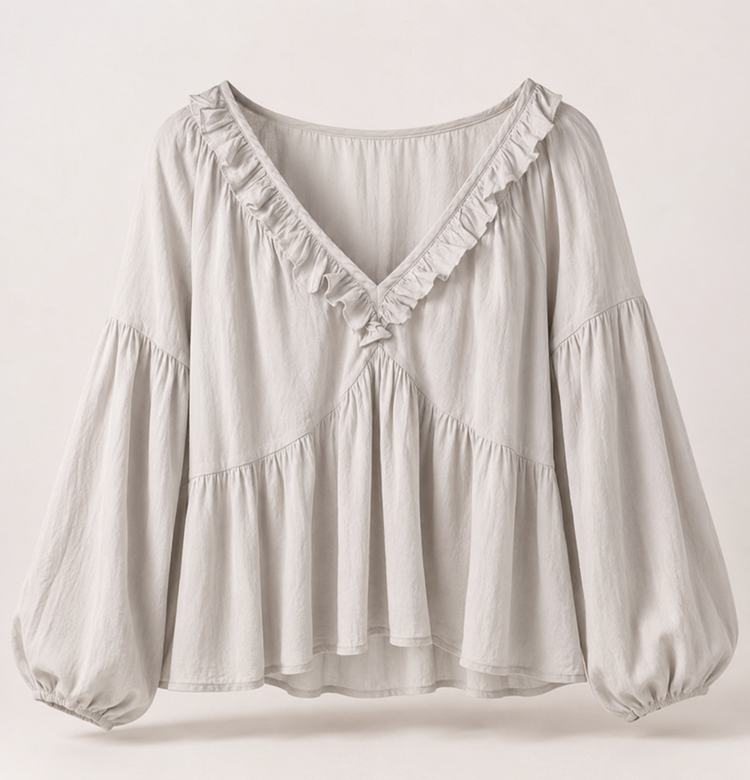 Blusa boho ligera con volantes