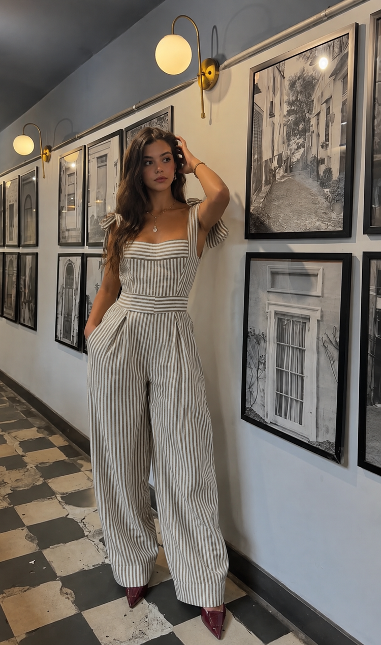 Windsor | Mono a rayas con tirantes anudados