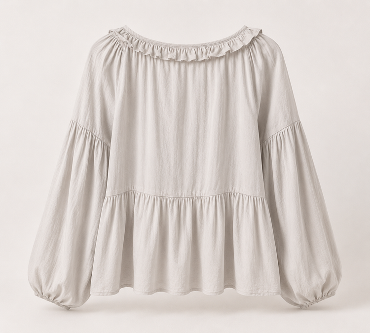Blusa boho ligera con volantes