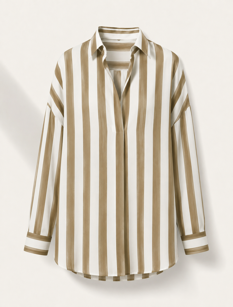 Camisa oversize de rayas con botones