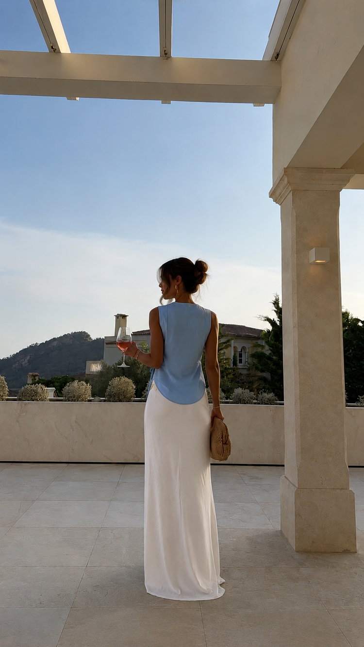 Loretta | Blusa sin mangas con escote cruzado