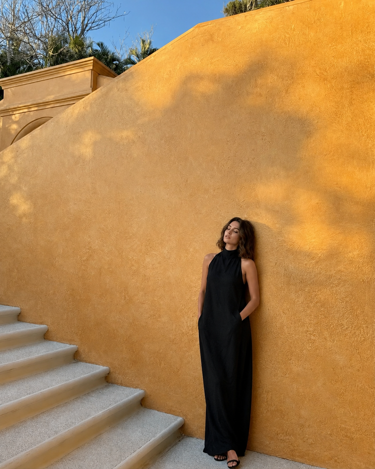 Chiara | Vestido maxi de cuello alto