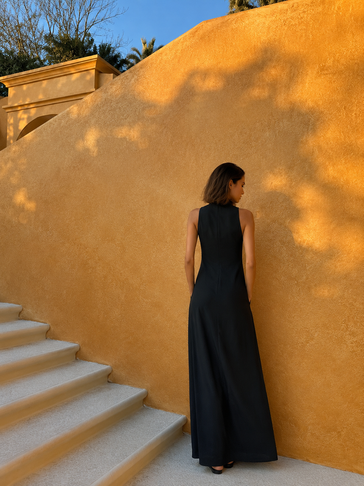 Chiara | Vestido maxi de cuello alto