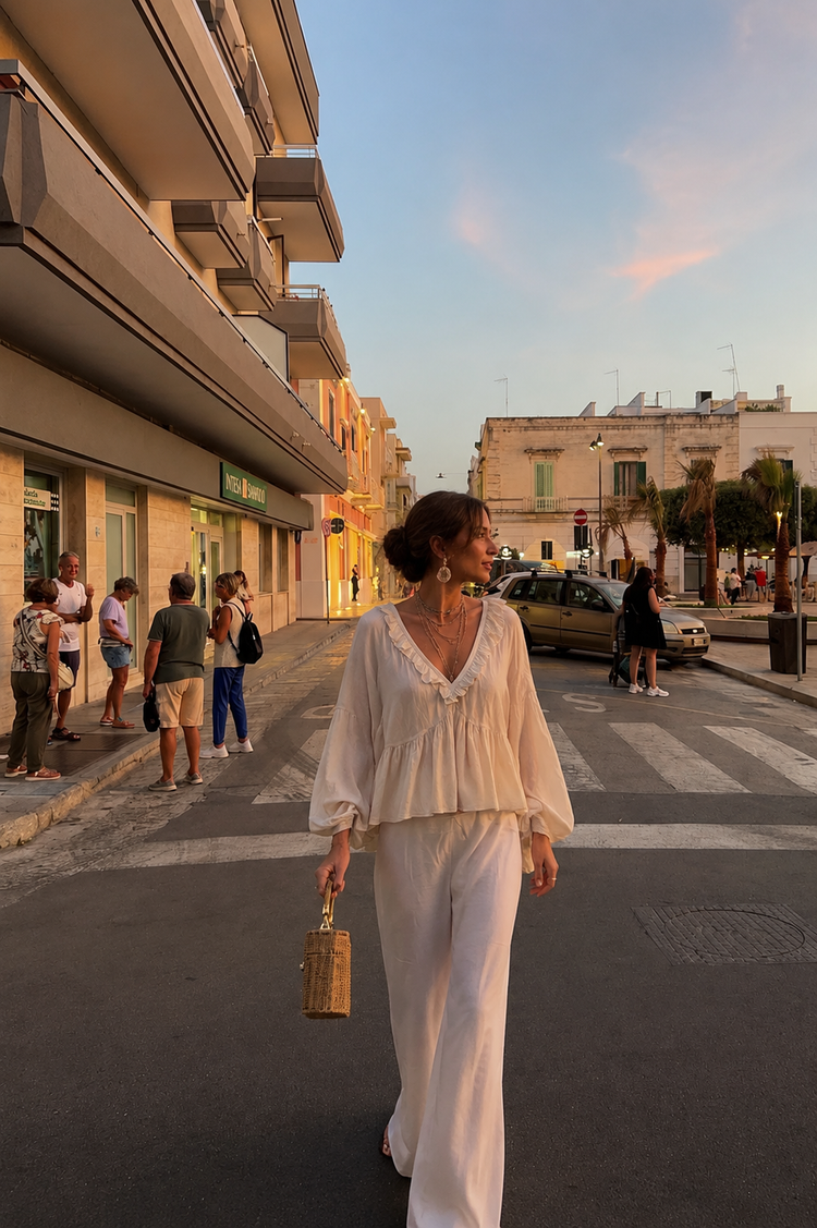 Blusa boho ligera con volantes