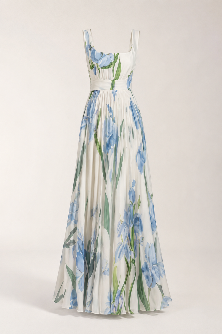 Oriah | Vestido maxi línea A floral